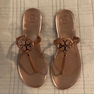 Rose gold size 7 Tory Burch Miller sandals